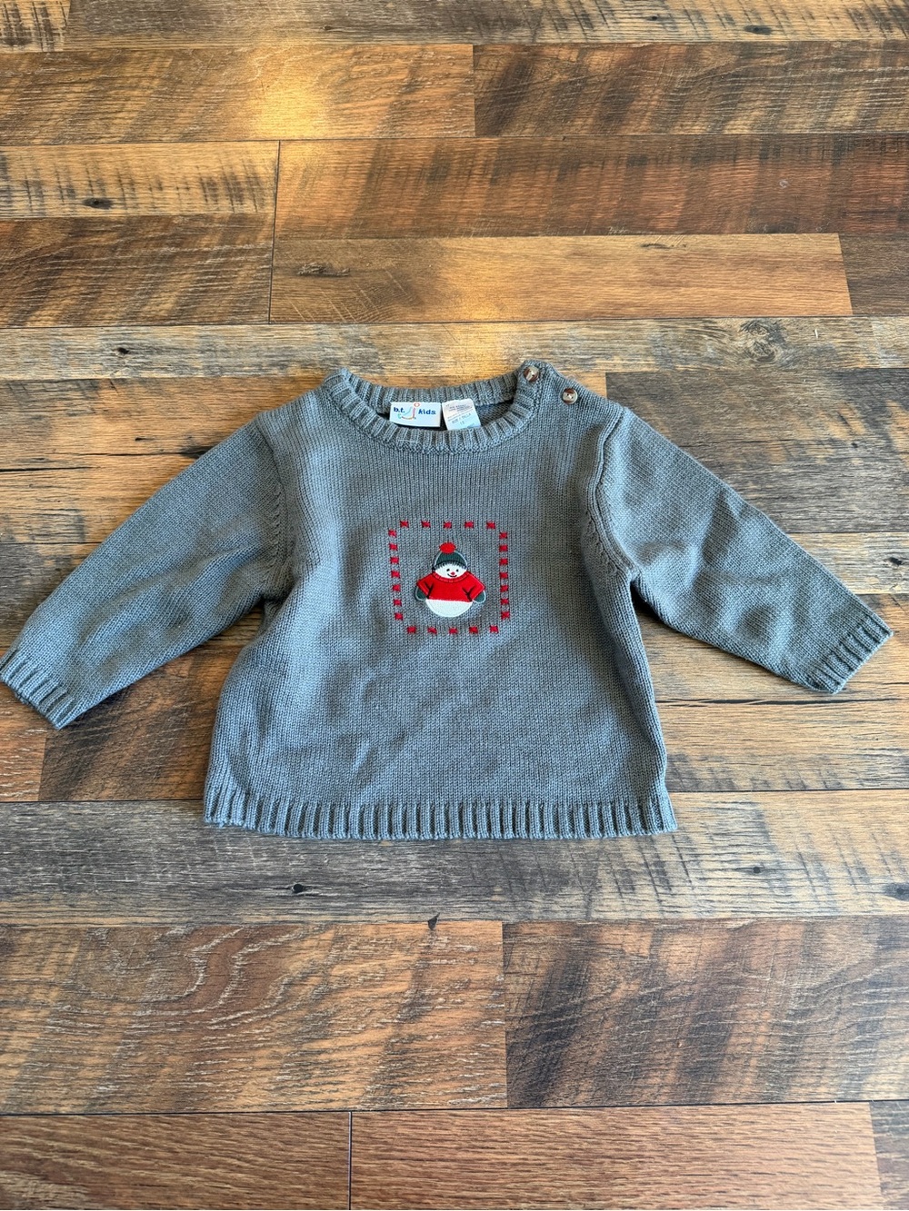 Vintage Kids Christmas Snowman Sweater B.T. Kids 18M Holiday 90s Nostalgia Cozy